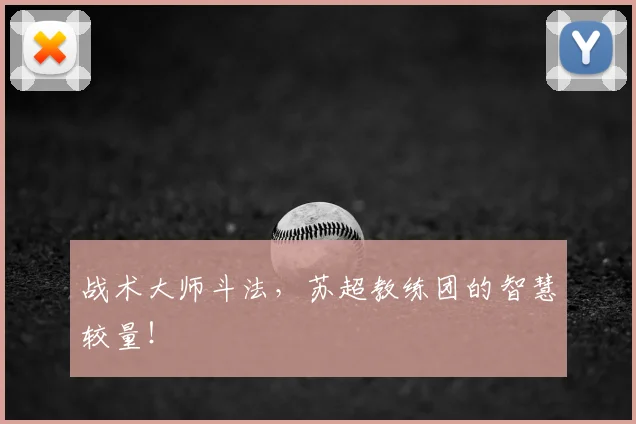 战术大师斗法，苏超教练团的智慧较量！